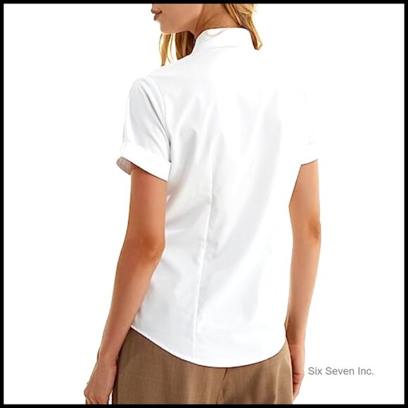 Wrinkle-Free Button Down Shirt, Business Casual Blouse for Women - Picture 5 of 7